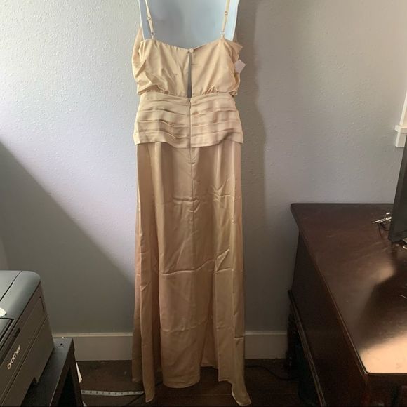 Fame and Partners Anita Draped Dress in Champagne - Picture 9 of 11